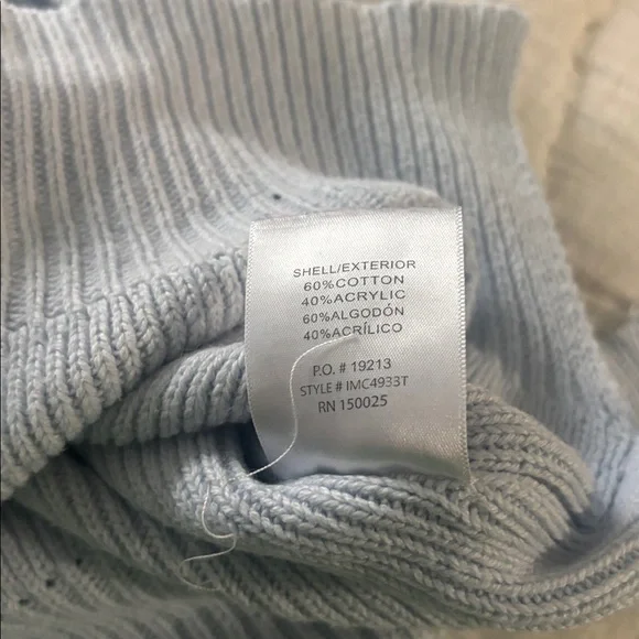 SOLAI Light Blue Women's Crew Neck Sweater SIZE LARGE - Picture 5 of 5